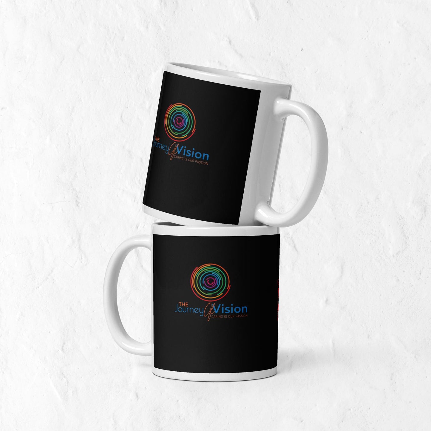 The Journey of Vision Signature Black Mug - Hourglass