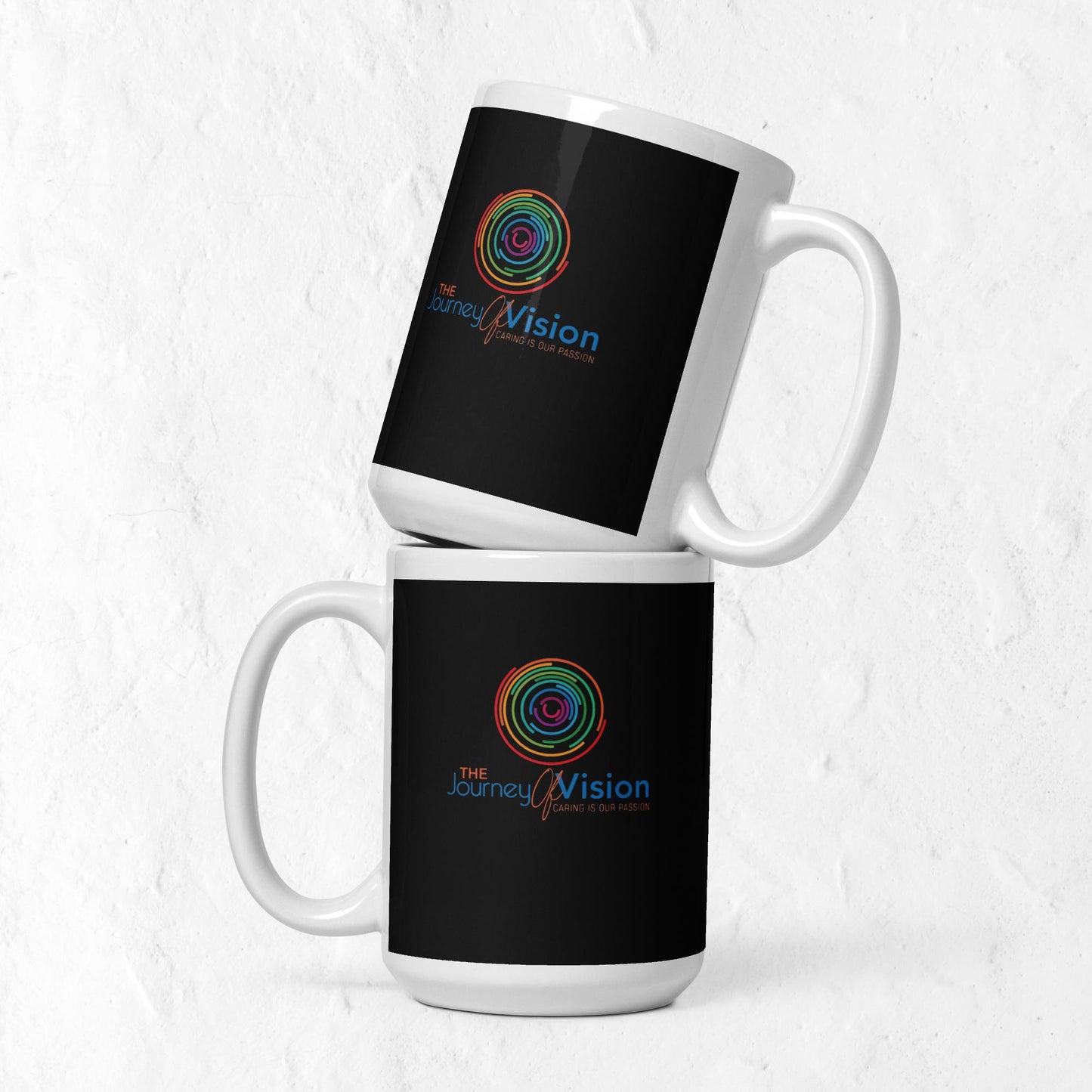 The Journey of Vision Signature Black Mug - Hourglass