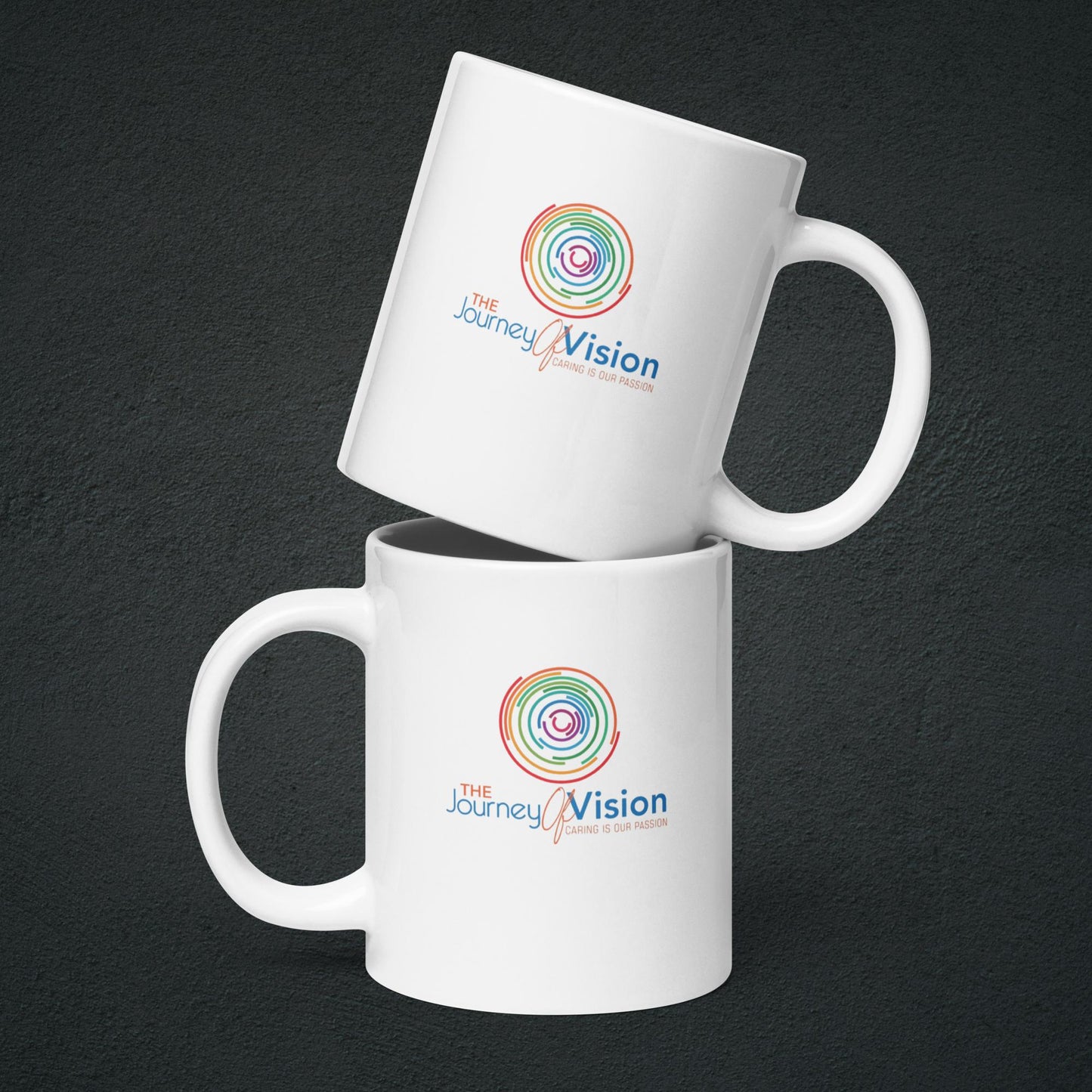 The Journey of Vision Signature White Mug - Hourglass