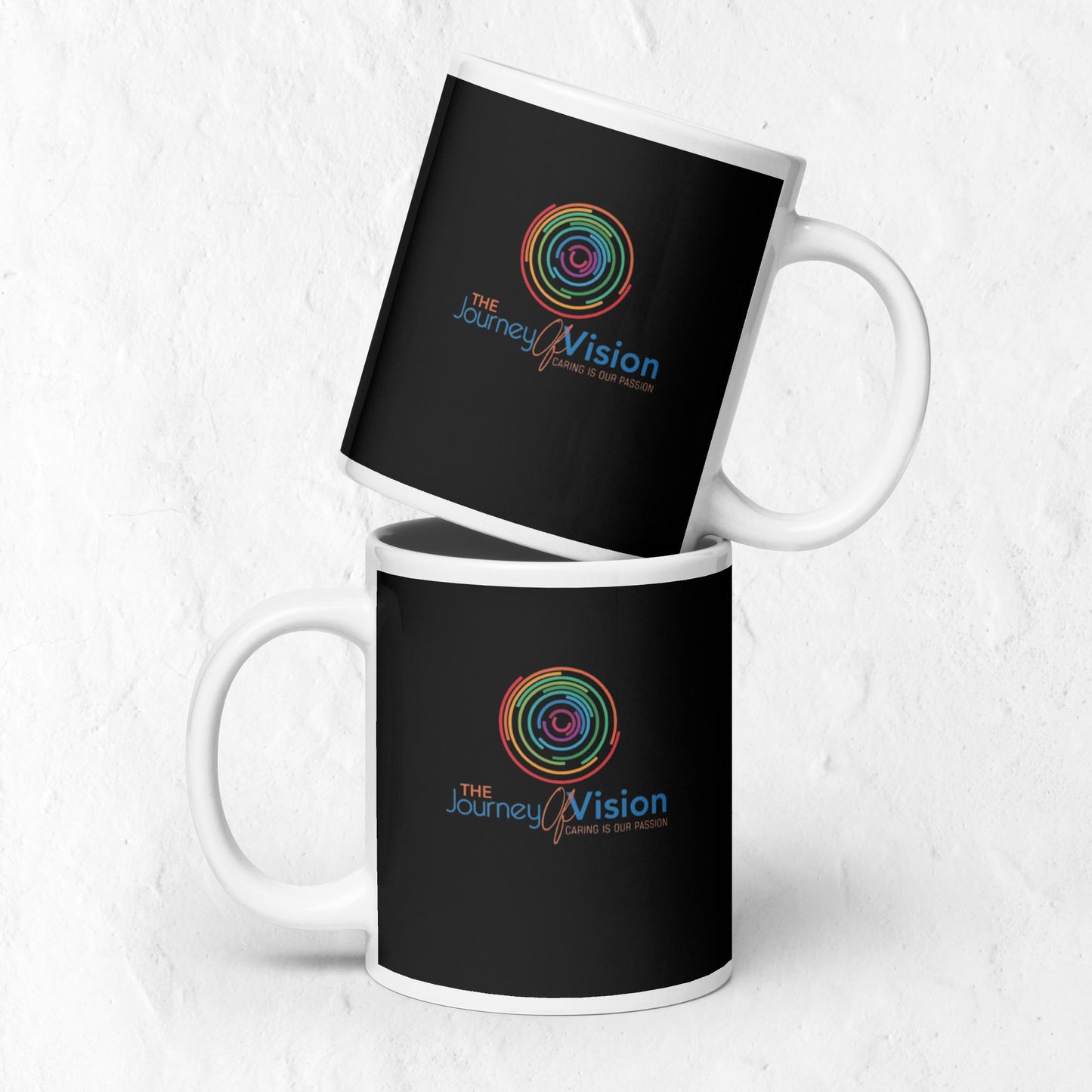 The Journey of Vision Signature Black Mug - Hourglass